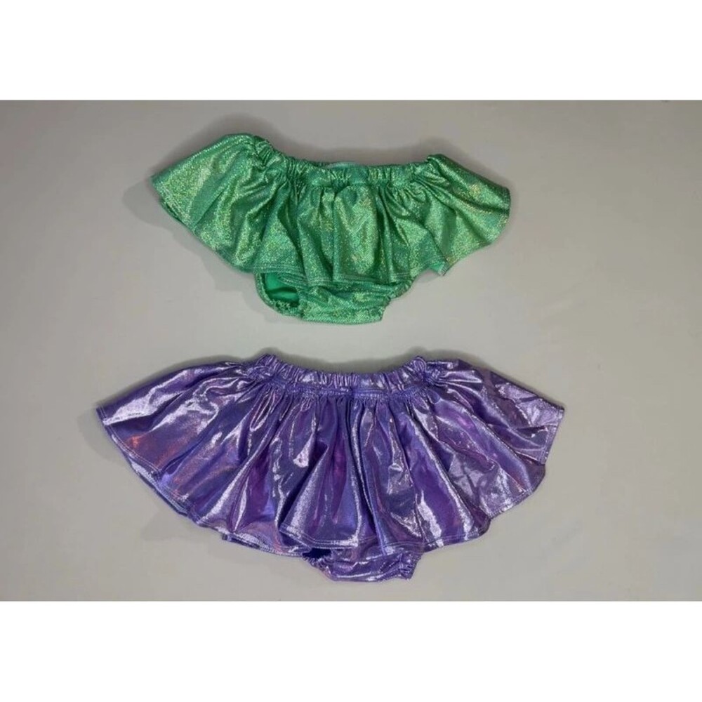 Boutique Metallic Skort bundle 3T Purple Green Sparkle Ruffle Shorts